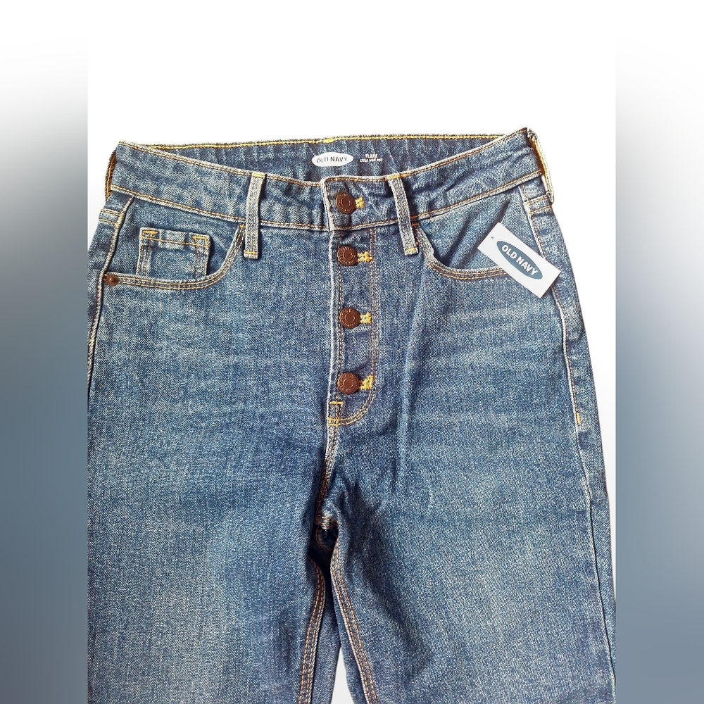 Old Navy Blue Flare Wide Leg Jeans - Picture 3 of 8
